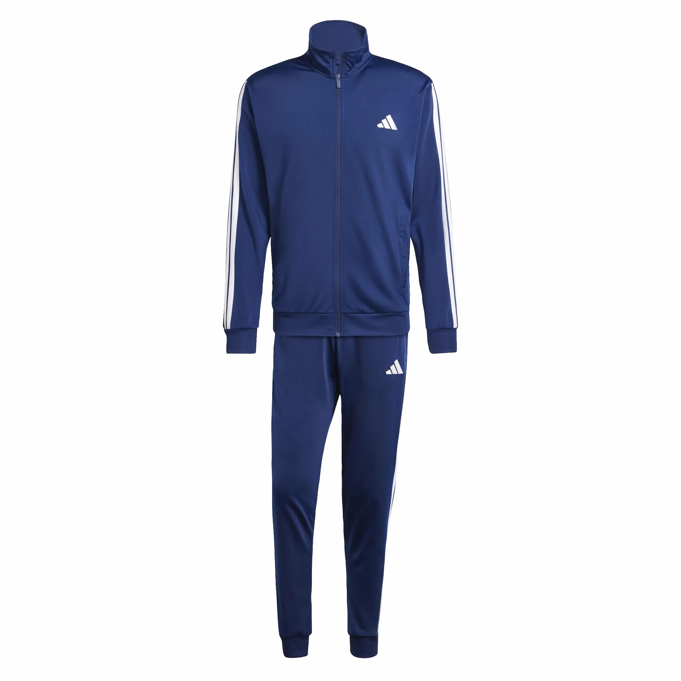 adidas Mężczyźni SPORTSWEAR BASIC 3 STRIPES TRICOT TRACKSUIT, Dark Blue, XL Tall