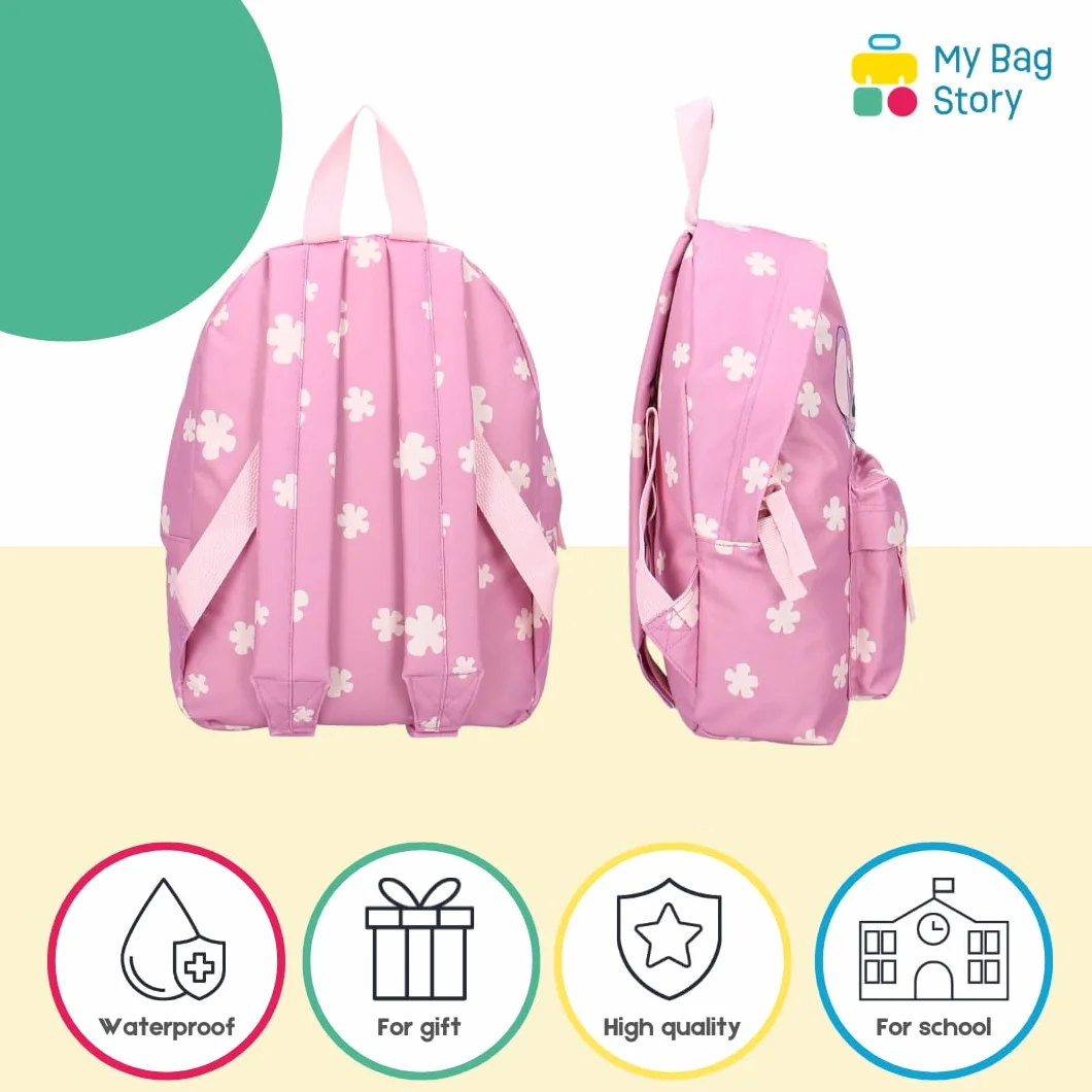 mybagstory | Plecak anioła Disneya dla dziewczynek | Różowy tornister szkolny Mały rozmiar 31 x 22 x 9 cm | Idealny plecak dla dzieci do przedszkola i wypoczynku | Oficjalny projekt Lilo i Stitch |