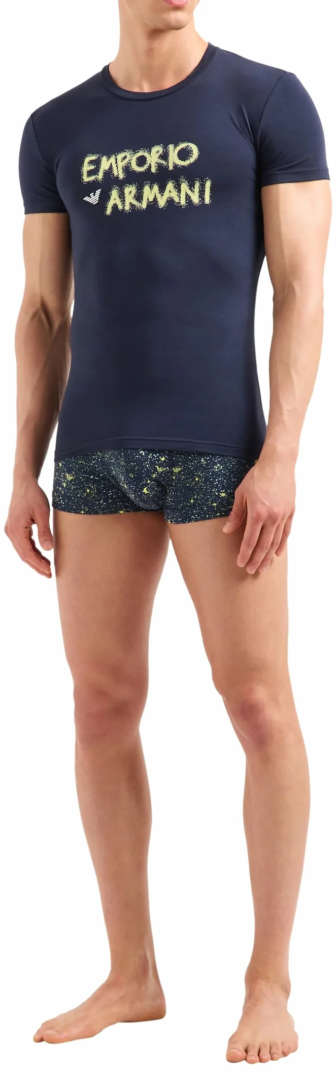 Emporio Armani Trunks Mężczyźni Christmas Stretch Cotton Crew Neck T-shirty + Trunk