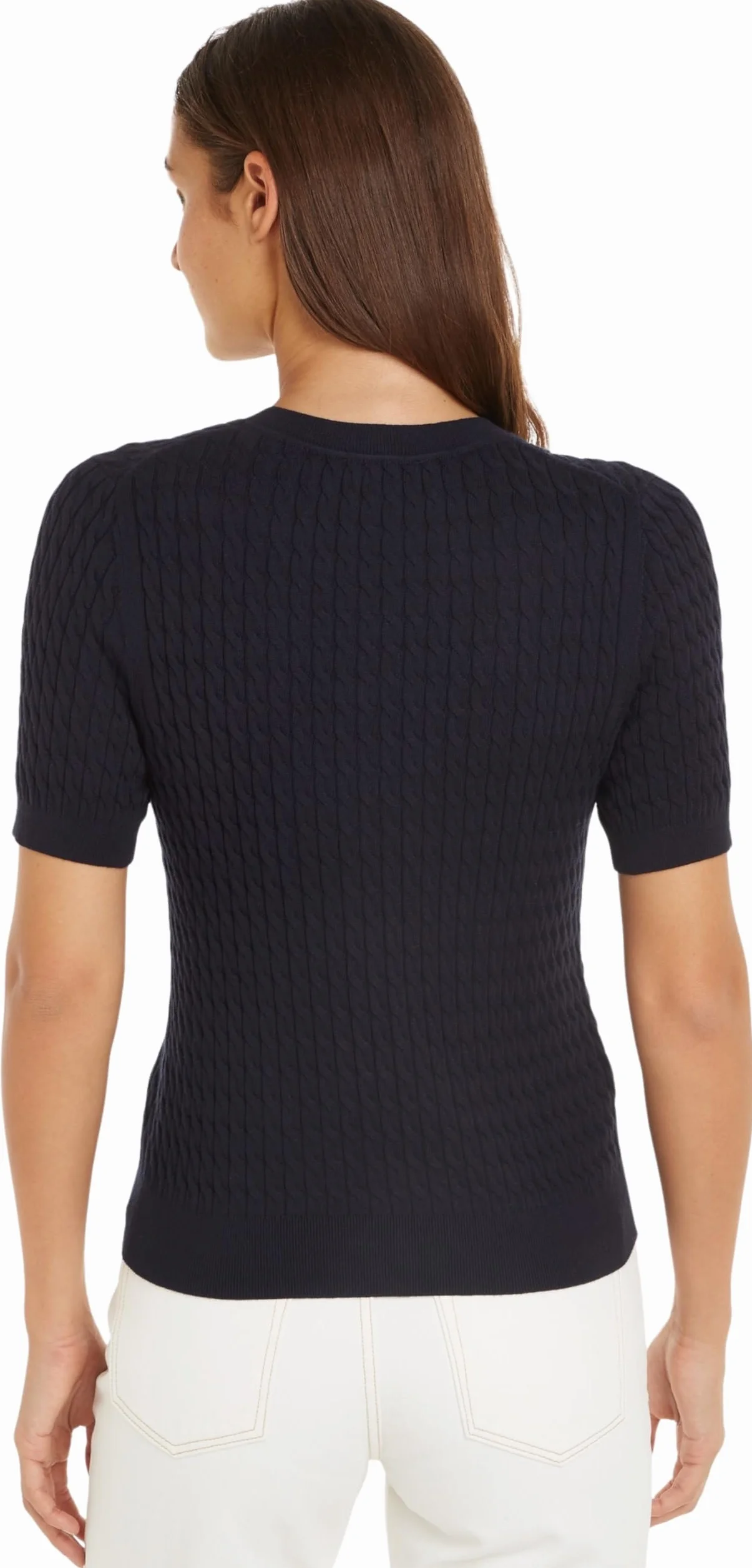 Tommy Hilfiger Sweter pullover Kobiety Kabel Co C-nk Ss Swt Ww0ww41787