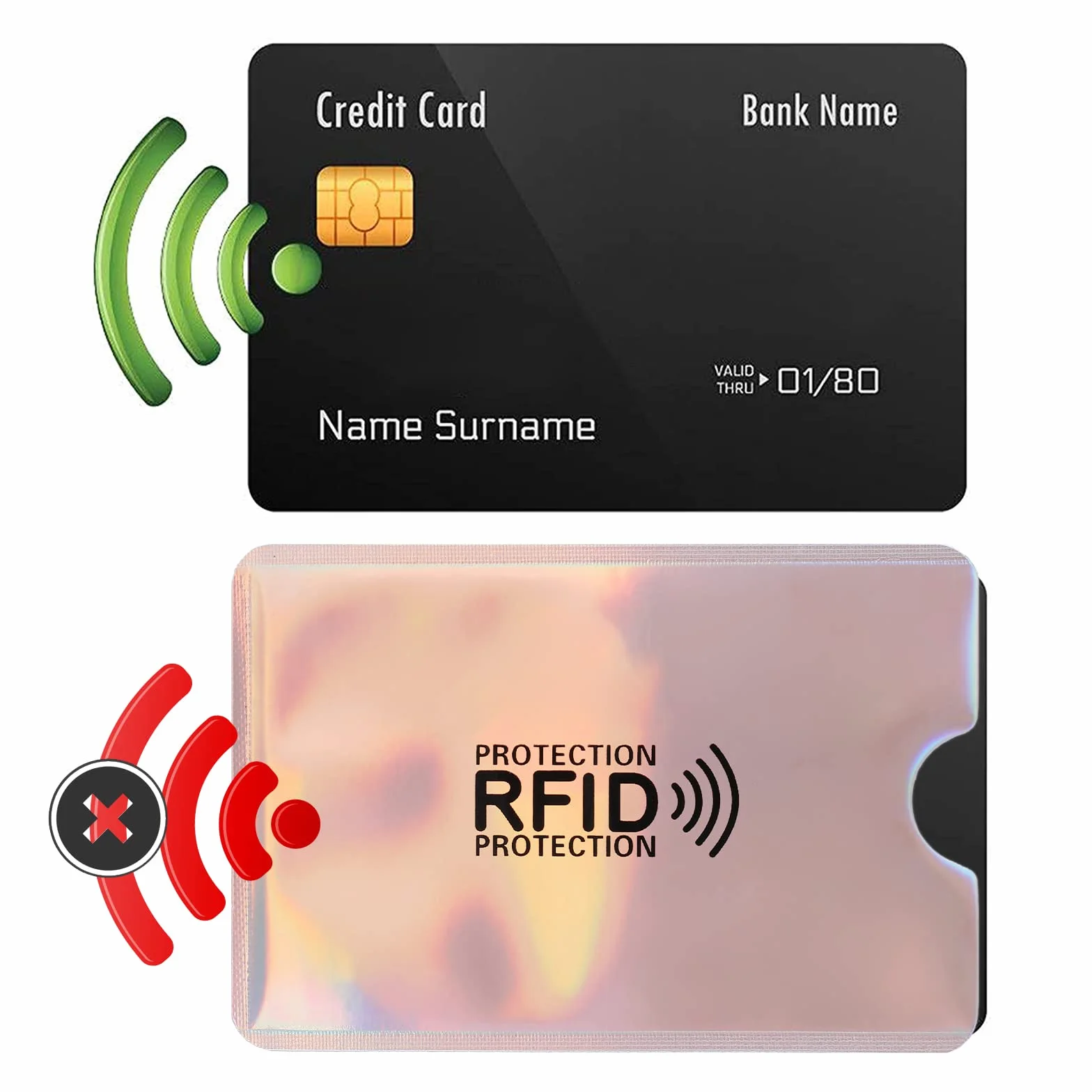 Molain Kolorowe etui na karty RFID, 9 szt. rękawów blokujących RFID, etui na karty kredytowe, zestaw ochraniaczy na dowód osobisty, dla kobiet i mężczyzn