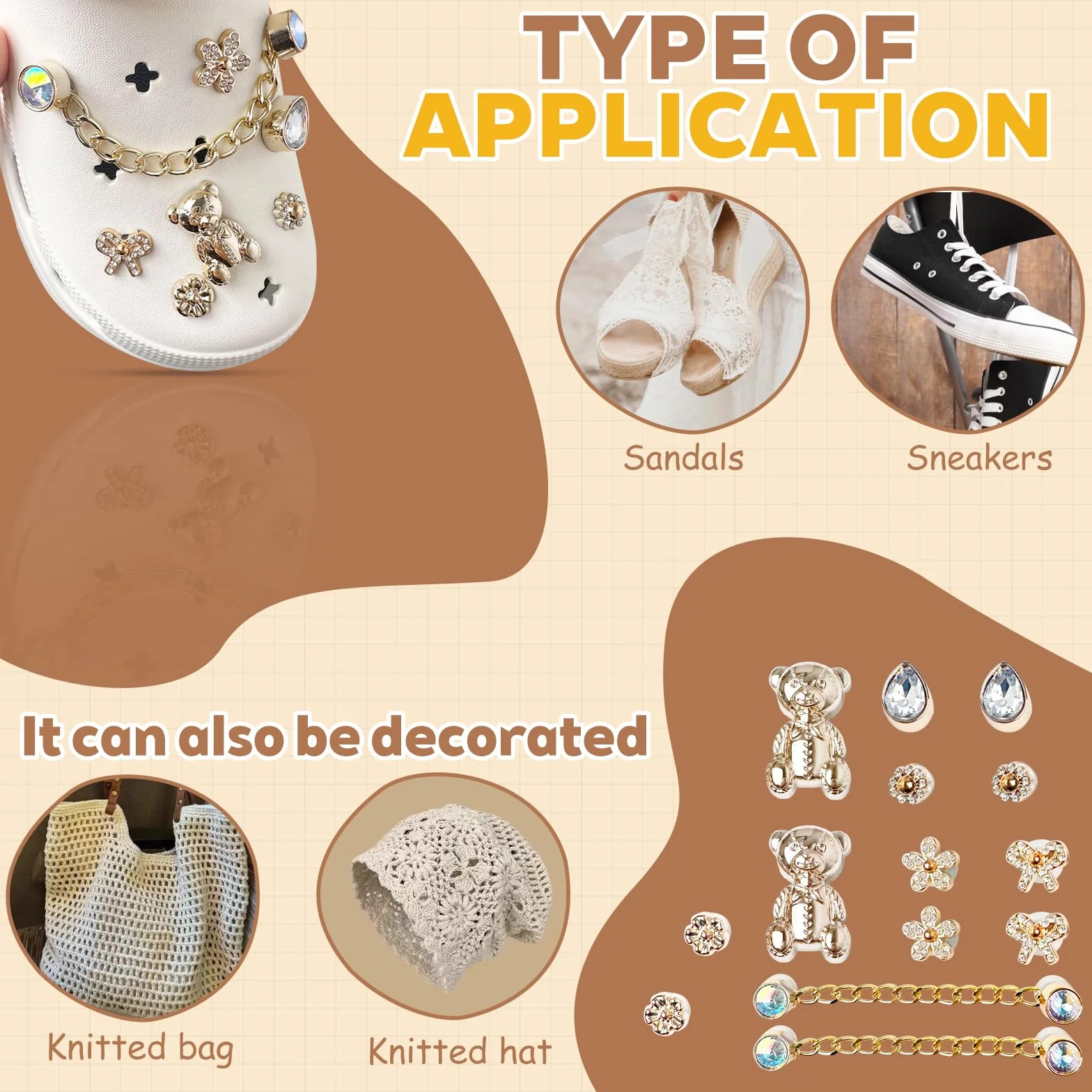 14 sztuk Charms Crocs, kolorowe diamenty, ozdoby Crocs, akcesoria do butów, zdejmowane szpilki do dekoracji Croc Diy, DIY różne kształty, akcesoria dekoracyjne dla kobiet, dziewcząt, dorosłych