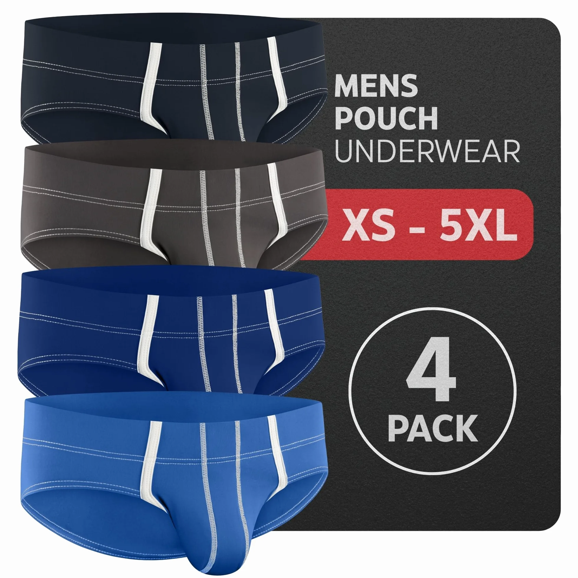 Real Men Slipy sportowe z kieszenią pouch – indywidualny rozmiar kieszeni ABCD, obwód w pasie XS-5XL