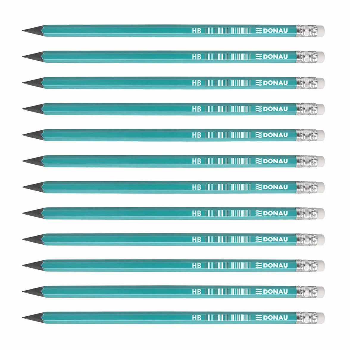 OFFICER PRODUCTS DONAU 7381001PL-99 ołówek syntetyczny z gumką HB 12 sztuk/ołówki/kolor: zielony