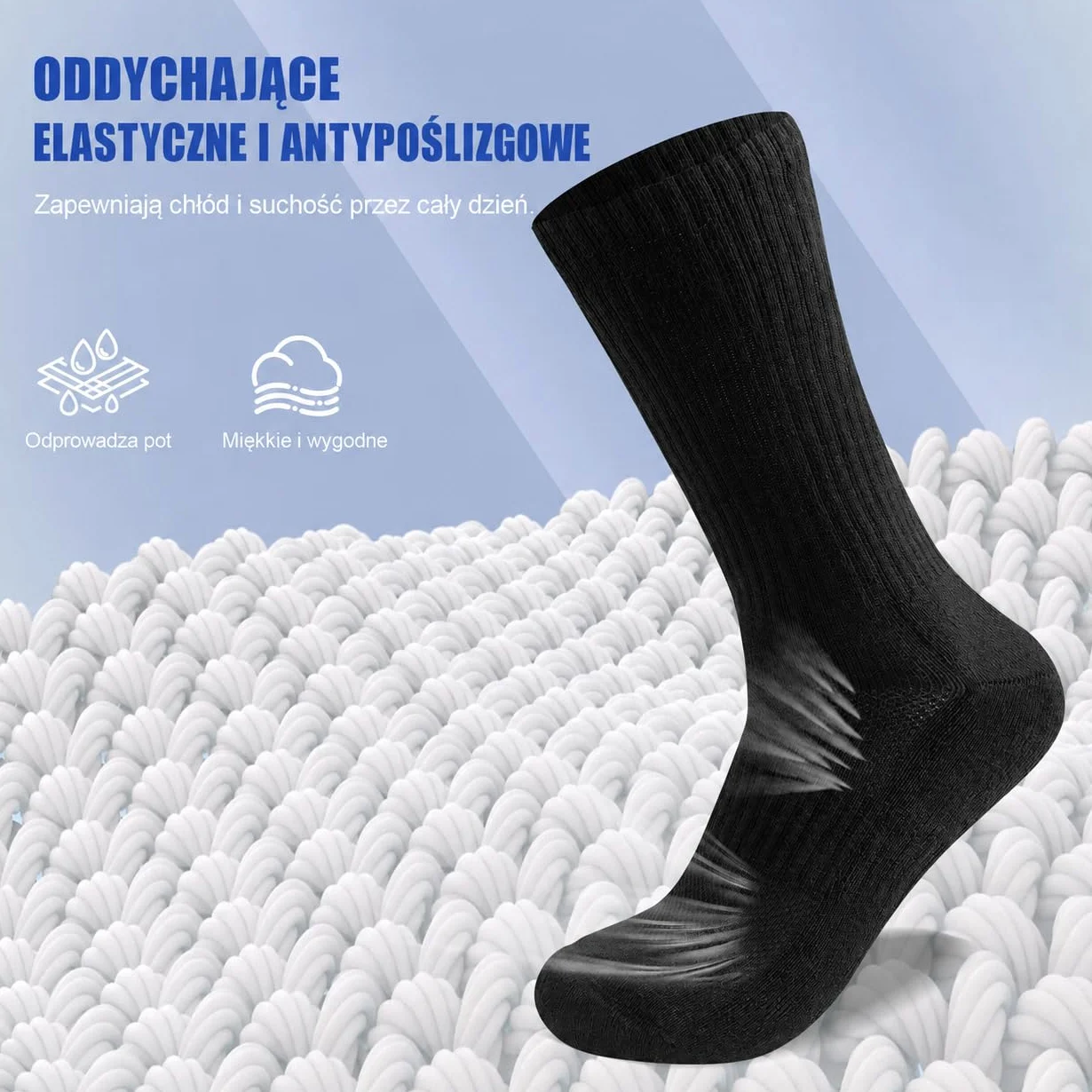 SockWaddles Skarpety Dla Mężczyzn i Kobiet, Bezszwowe Skarpety Bawełniane, Oddychające i Ochronne Przed Pęcherzami Skarpety Sportowe, Idealne do Pracy, Biegania, Wędrówek, 6 Par Unisex