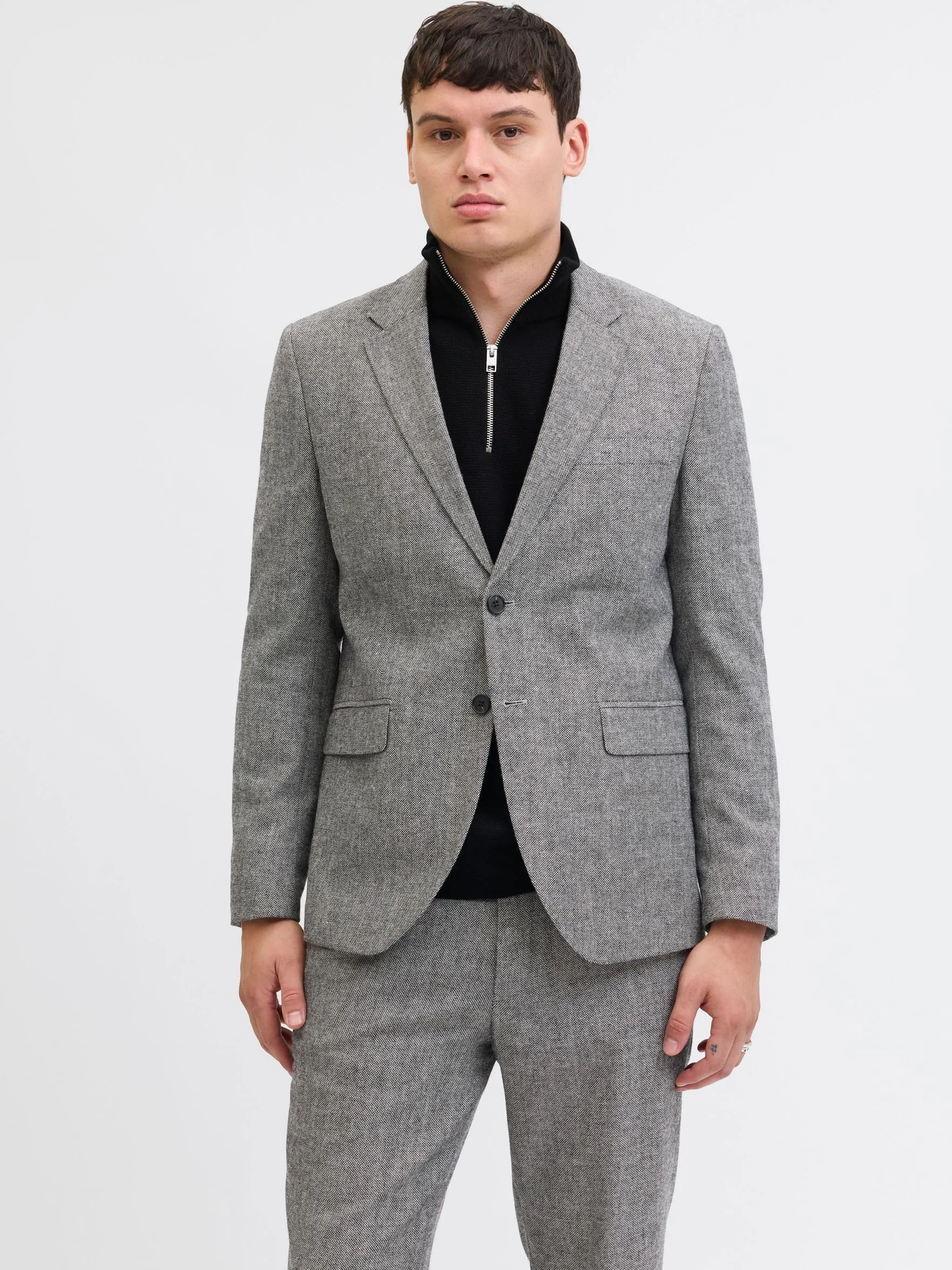 JACK & JONES Jprmartin Winter Tweed Blazer Do01 Sn, Ultimate Grey, 48