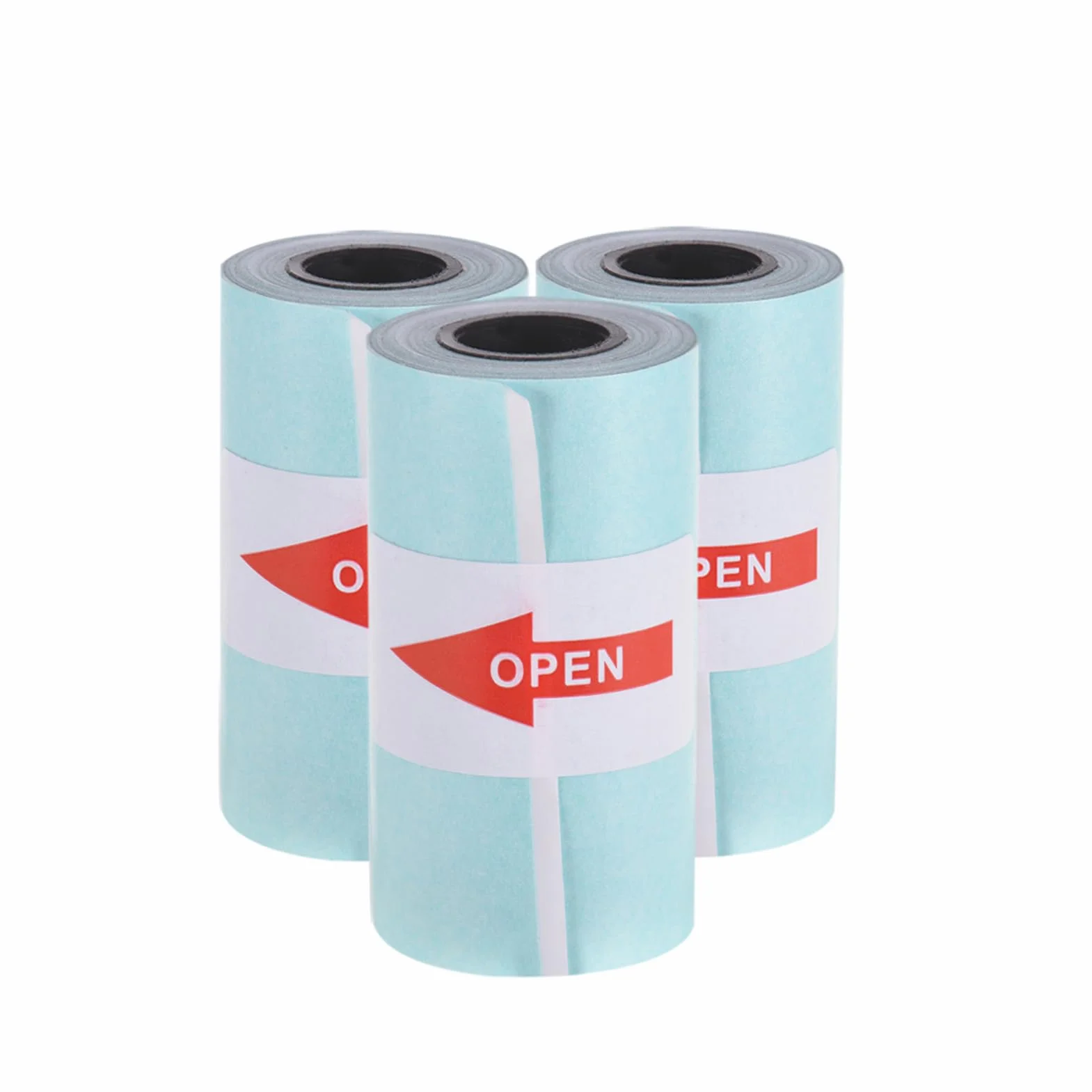 Bisofice Rolka papieru samoprzylepnego do druku, papier termiczny, z naklejką, 57 x 30 mm, do drukarki termicznej A6, do mini drukarki fotograficznej PAPERANG P1 / P2, 3 rolki
