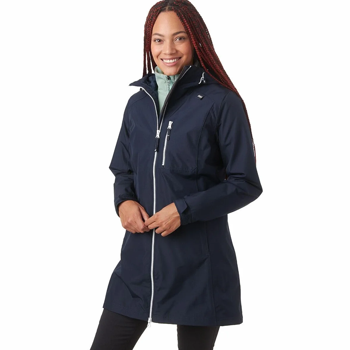 Helly Hansen Belfast lekka, wodoszczelna, wiatroszczelna, oddychająca kurtka przeciwdeszczowa z kapturem Kobiety Long Belfast Lightweight Waterproof Windproof Breathable Raincoat Jacket With Hood
