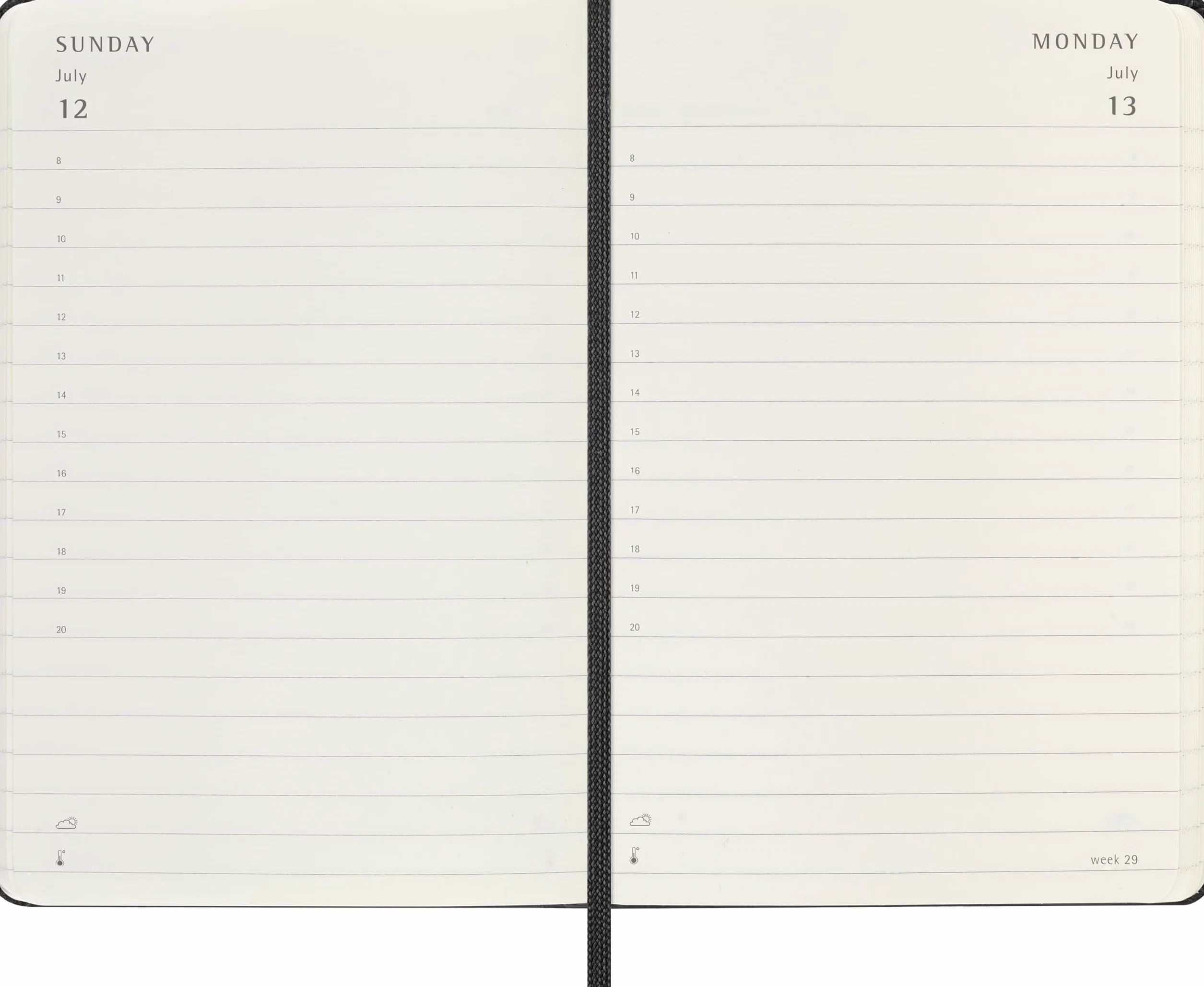 Moleskine 12 Monate Tageskalender 2026, Pocket/A6, 1 Tag = 1 Seite, fester Einband, Schwarz