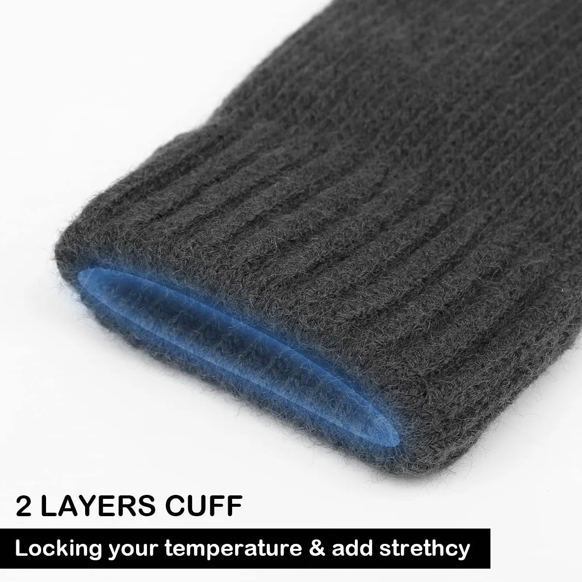 Rękawiczki Mężczyźni Panie, Rękawiczki zimowe ekran dotykowy, Thermal Knitted Gloves with Soft Lining for Running Cycling Leisure Outdoor
