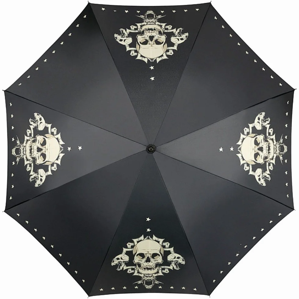 VON LILIENFELD parasol czaszka czaszka automatycznie otwierany parasol artystyczny stabilny wiatroodporny