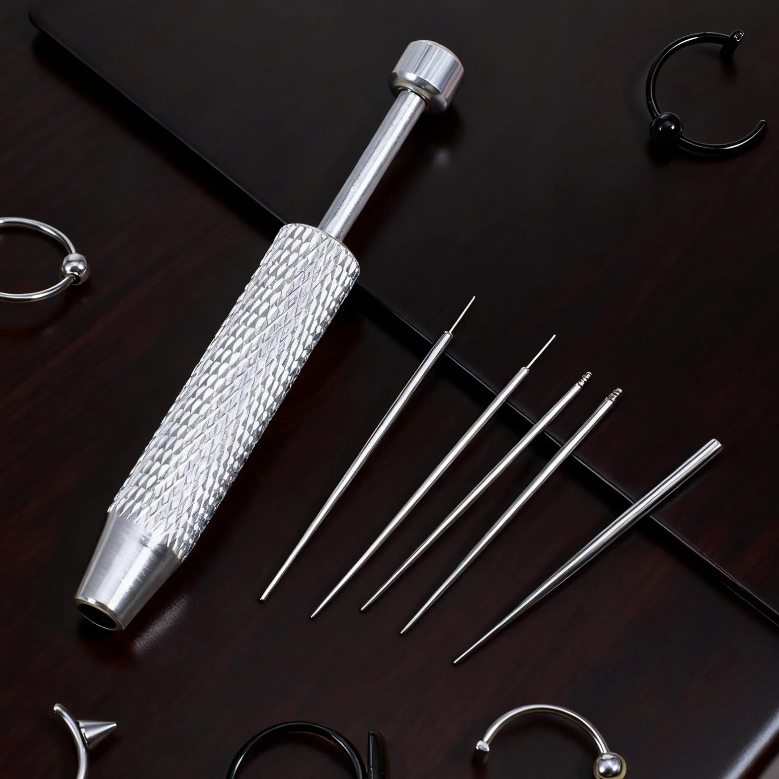 Tucnoeu 1 szt. zestaw kolczyków do piercingu, igła do piercingu, idealnie nadaje się do uszu, nosa, warg, brzucha, początkujących i profesjonalistów