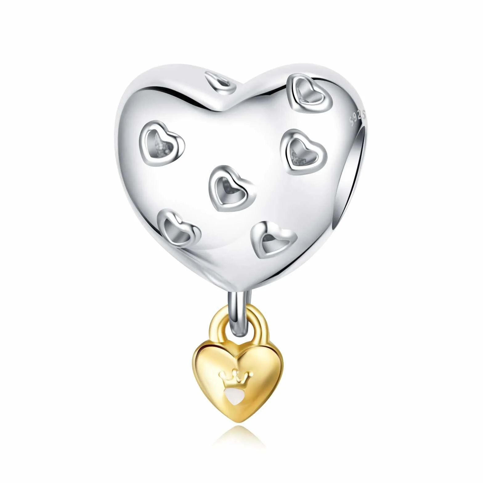 SEVENWELL Zawieszka w kształcie serca ze srebra wysokiej próby do Pandora Charm Love prezent