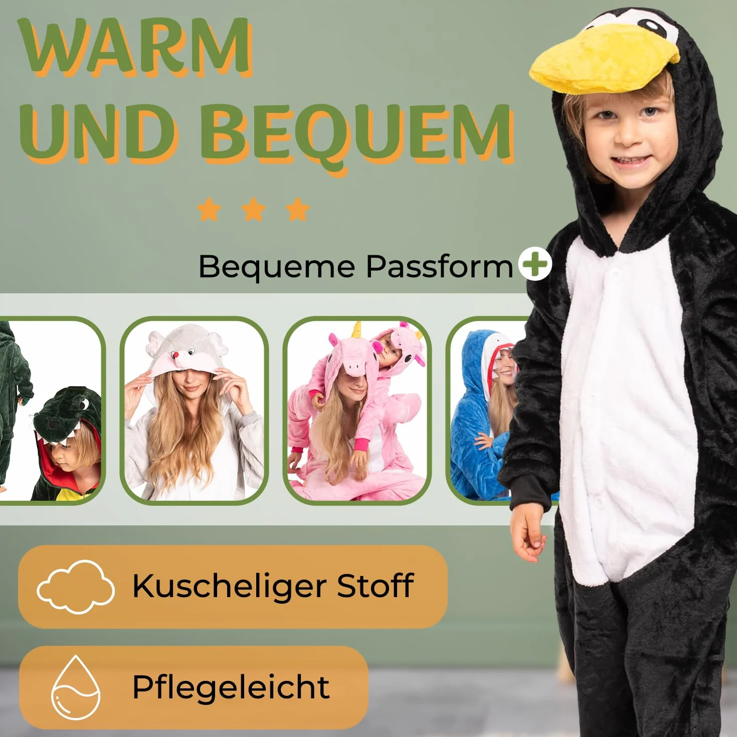 Piżama Damska Dziecięca, Kombinezon Onesie, Kostium Cosplay - Wykonana z miękkiego, ciepłego materiału - Rozmiary dla Dorosłych