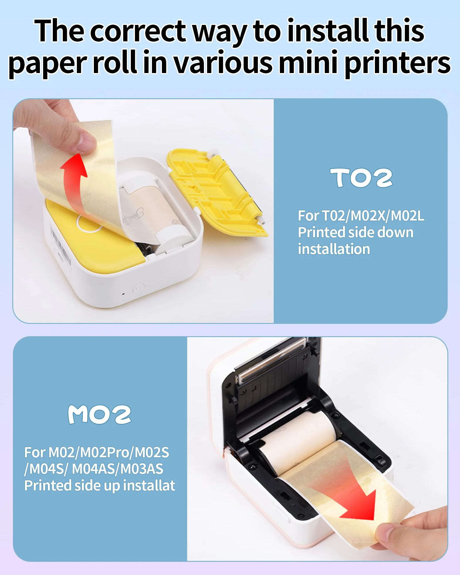 Phomemo Przezroczysty papier do M02, M02PRO, T02, M02S, M02X, M02L, M03, M03AS, M04S, M04AS Mini termiczna przenośna drukarka, 53 mm x 3,5 m, 3 rolki