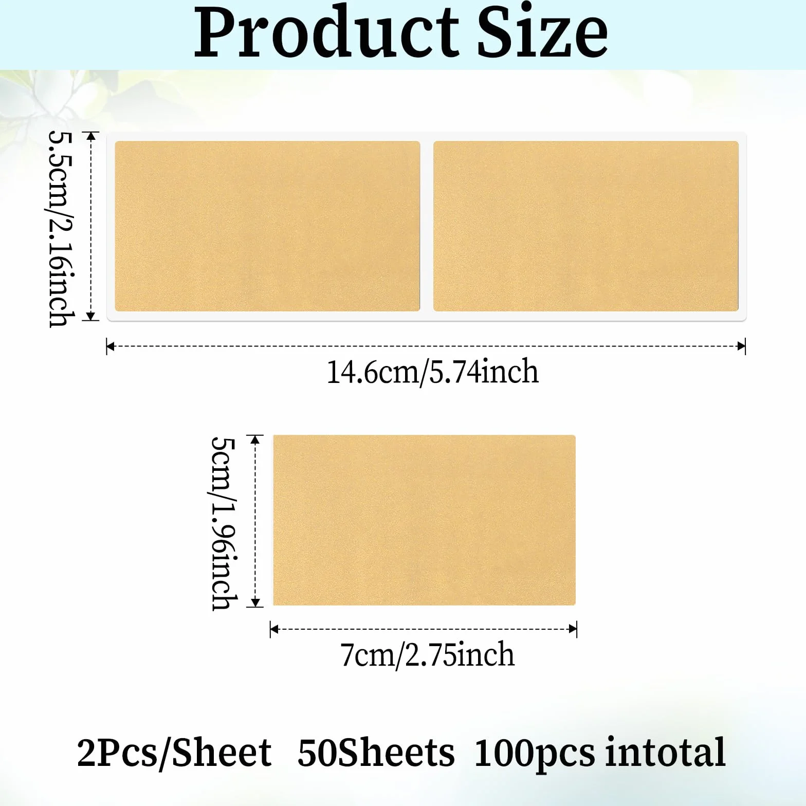 100 sztuk arkuszy naklejek 41 x 72 mm, stwórz własne zdrapki, srebrne etykiety do zdrapywania, samoprzylepne etykiety do zdrapywania (złote)