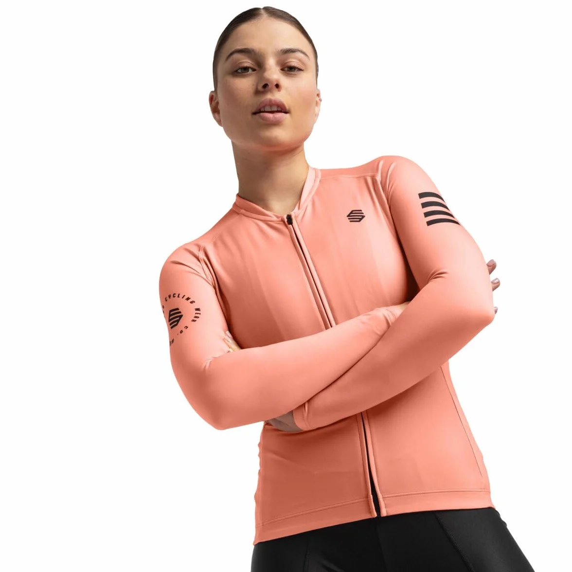 SIROKO - Koszulka Rowerowa z Długim Rękawem dla Kobiet Siroko M2 Ardenas - XXS - Herbaciany