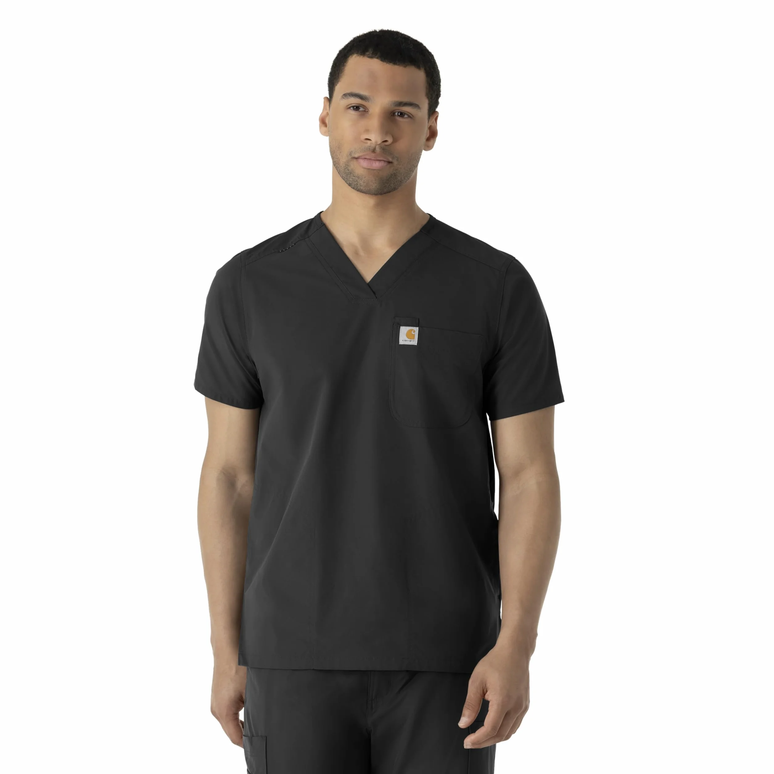 Carhartt Scrubs C16113 Force® Modern Fit V-Neck Top - Small - Black