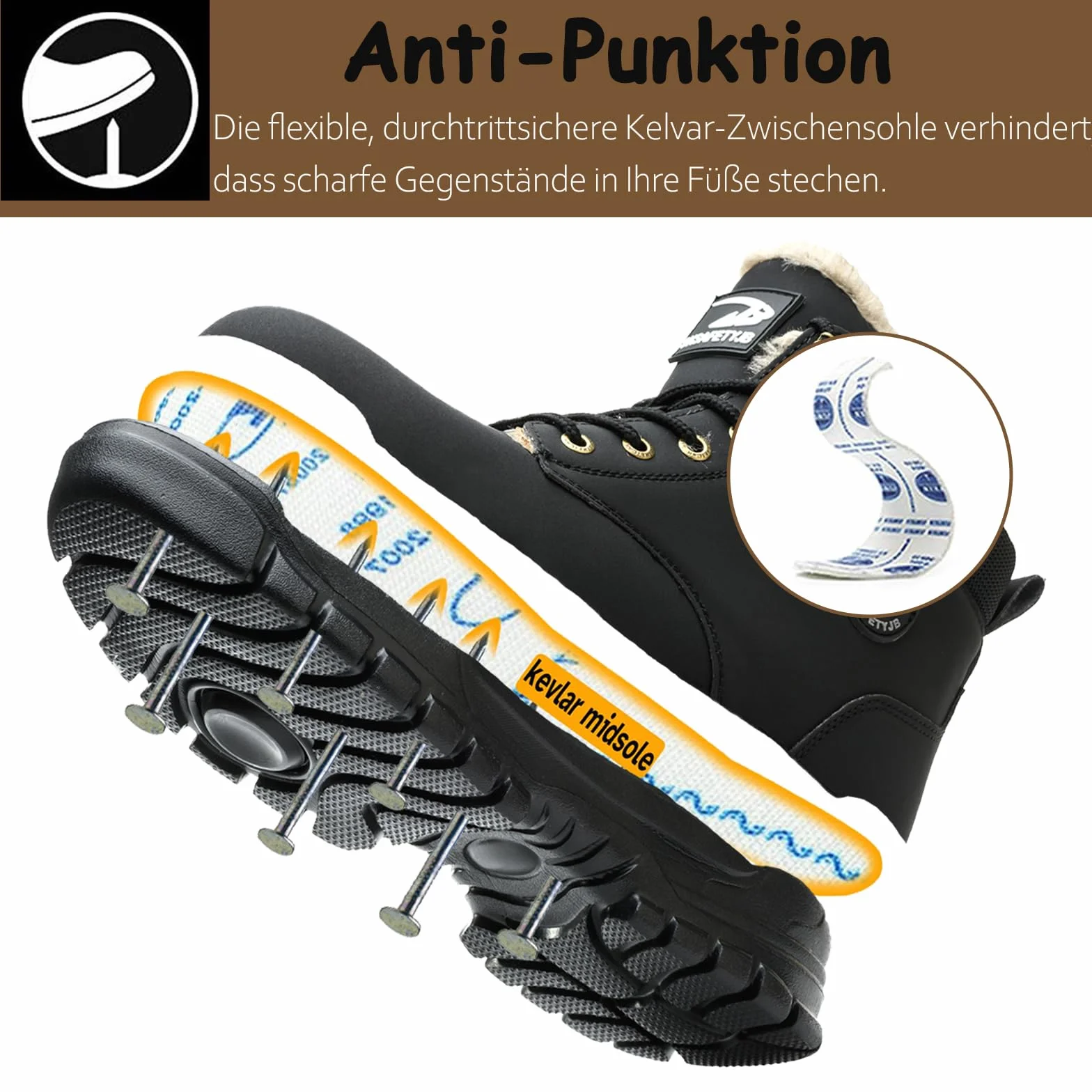 Zimowe buty ochronne męskie wodoodporne stalowe noski buty sportowe damskie buty robocze ciepłe futrzane buty ochronne z podszewką
