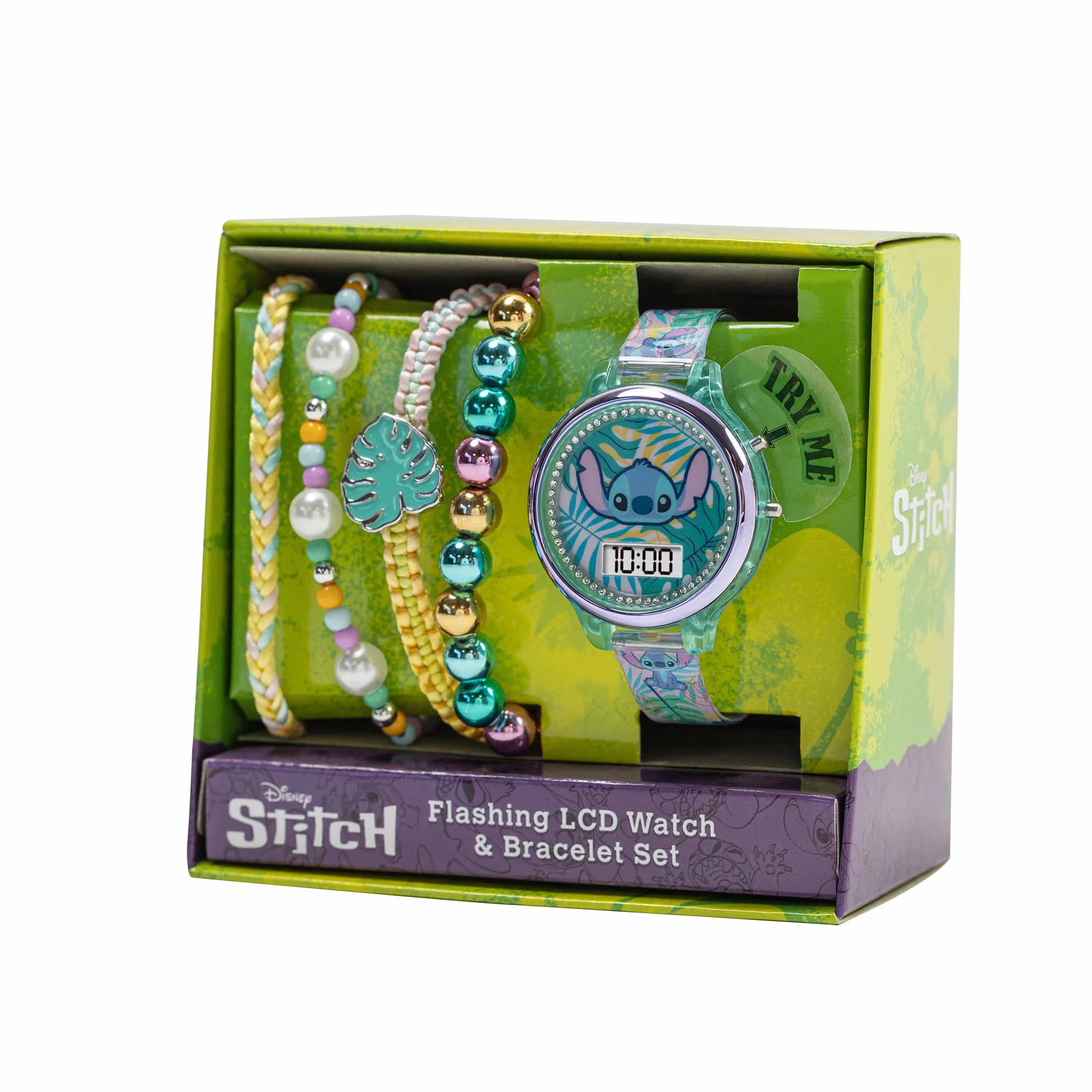 Lilo and Stitch Dziewczęcy cyfrowy zegarek kwarcowy z silikonowym paskiem LAS40001ARG, Wielokolorowy, Nowoczesny