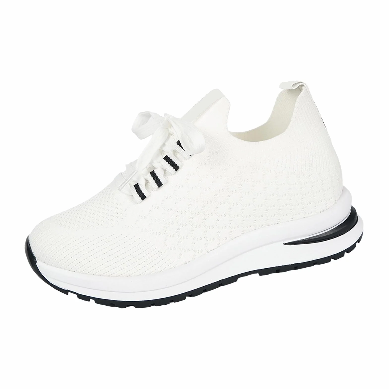 Damskie buty sportowe z tkanej siateczki, oddychające buty na koturnie, gruba podeszwa, duże damskie buty sportowe, buty na platformie