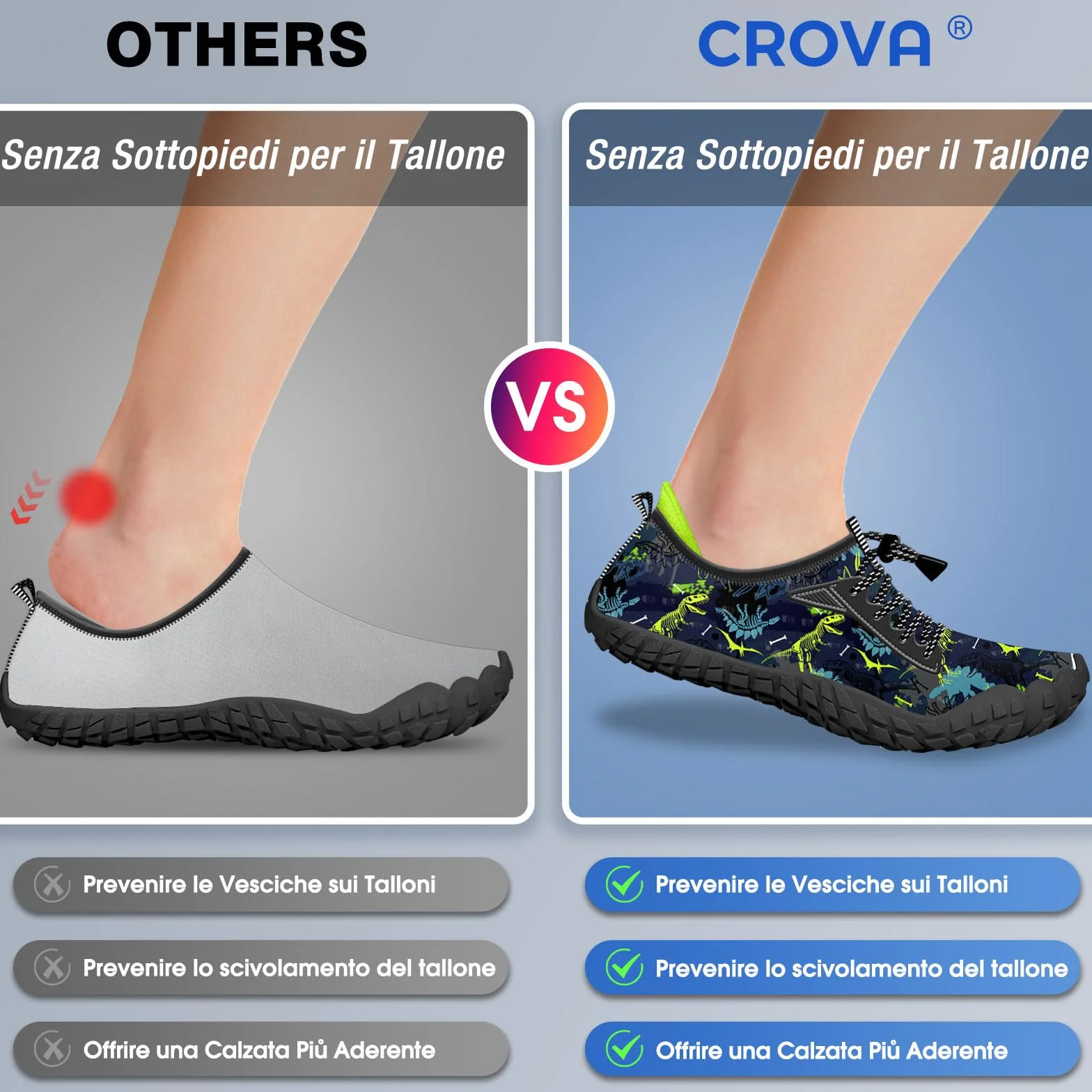 CROVA Dziecięce buty do sportów wodnych, ultralekkie, całkowicie drenażowe, szybkoschnące, do wody, wsuwane, dla chłopców, dziewcząt, maluchów