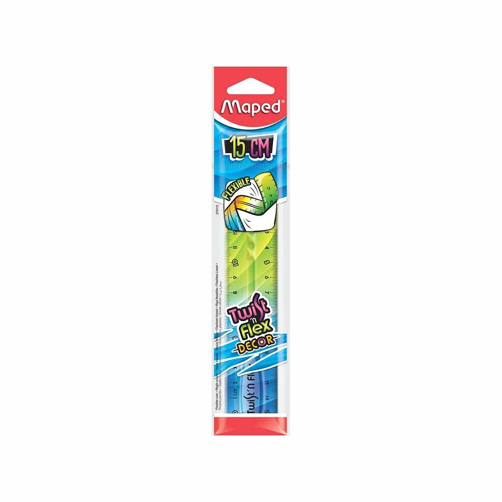 Maped Twist Flex Decor 279115 Linijka, Wielokolorowy, 15cm