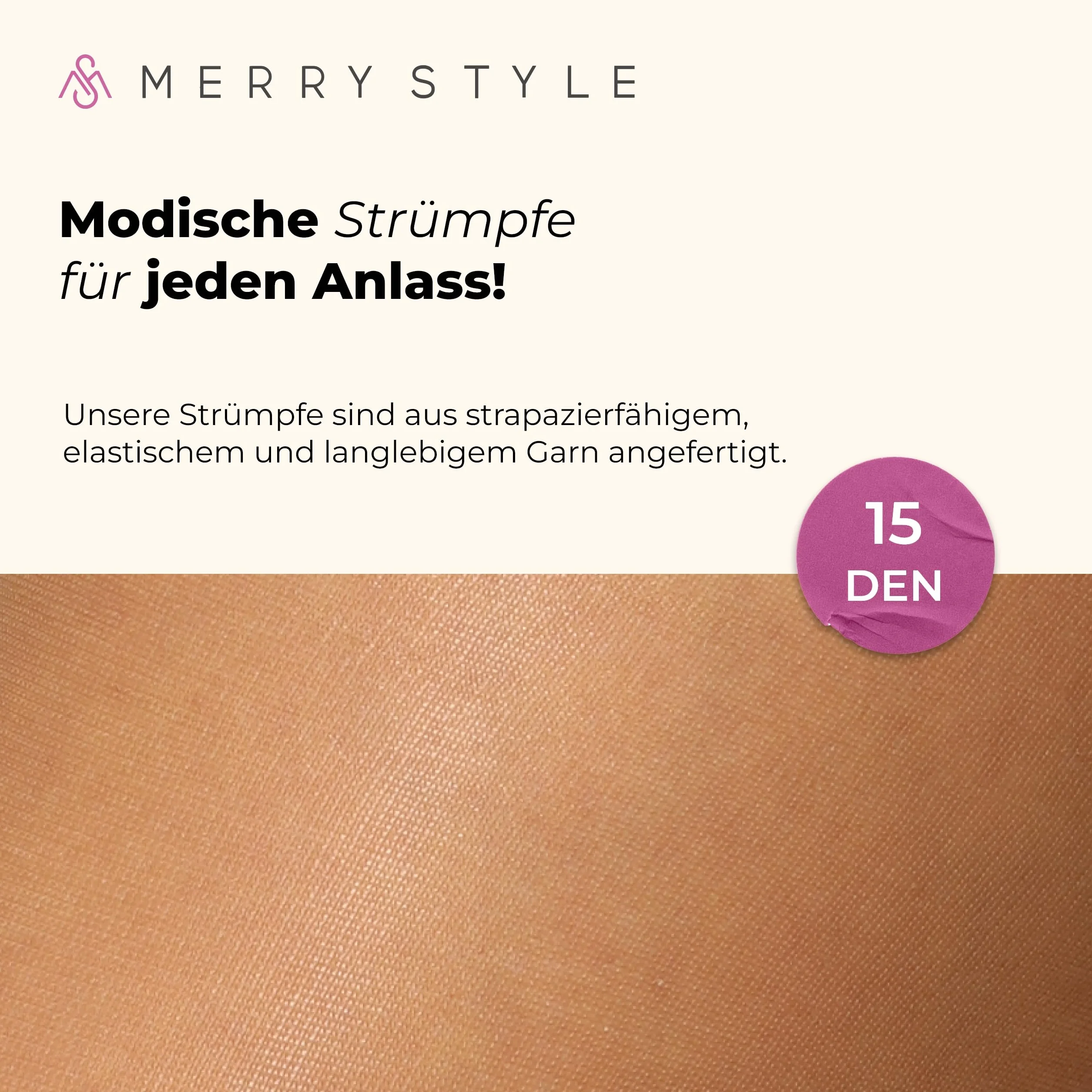Merry Style Podwiązki damskie przezroczyste pończochy do podwiązek MS 226 15 DEN