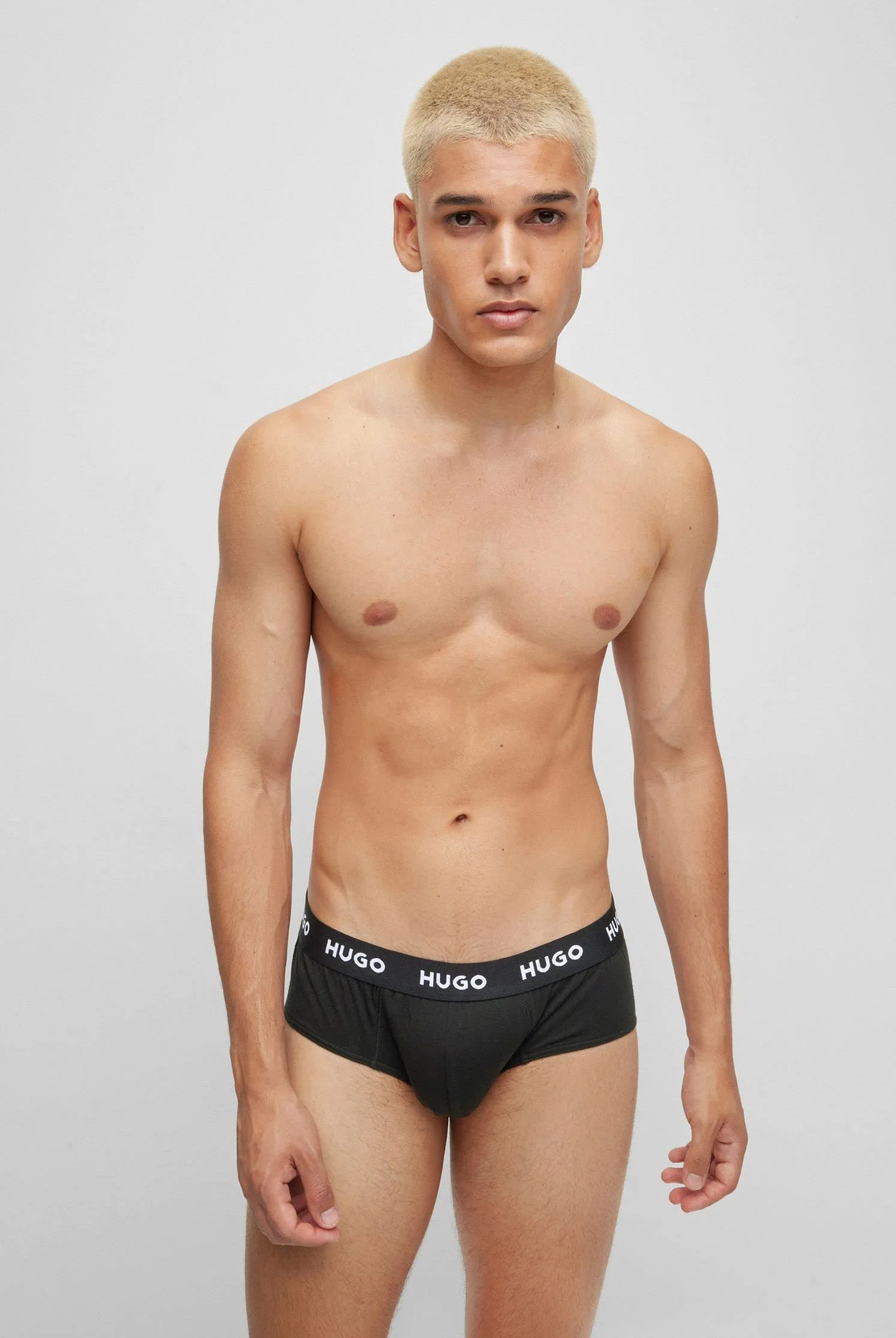 HUGO Męskie slipy hipbrief Tripletpack (3 sztuki), czarny (Black1), XXL