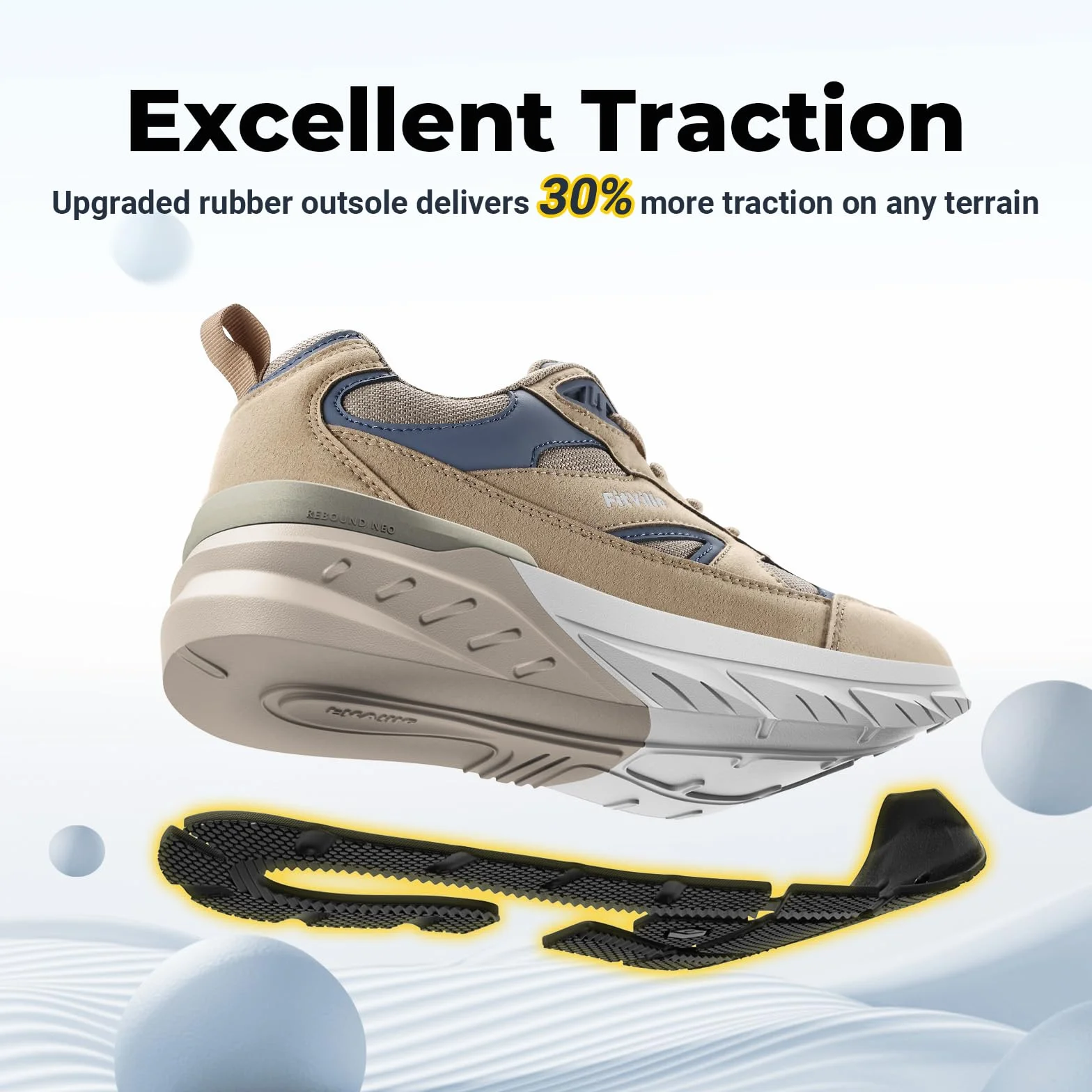 FitVille Sneakers Męskie buty do biegania Extra Wide Buty sportowe Antypoślizgowe trampki Oddychające buty do biegania po drodze Jogging chodzenia Szerokie stopy