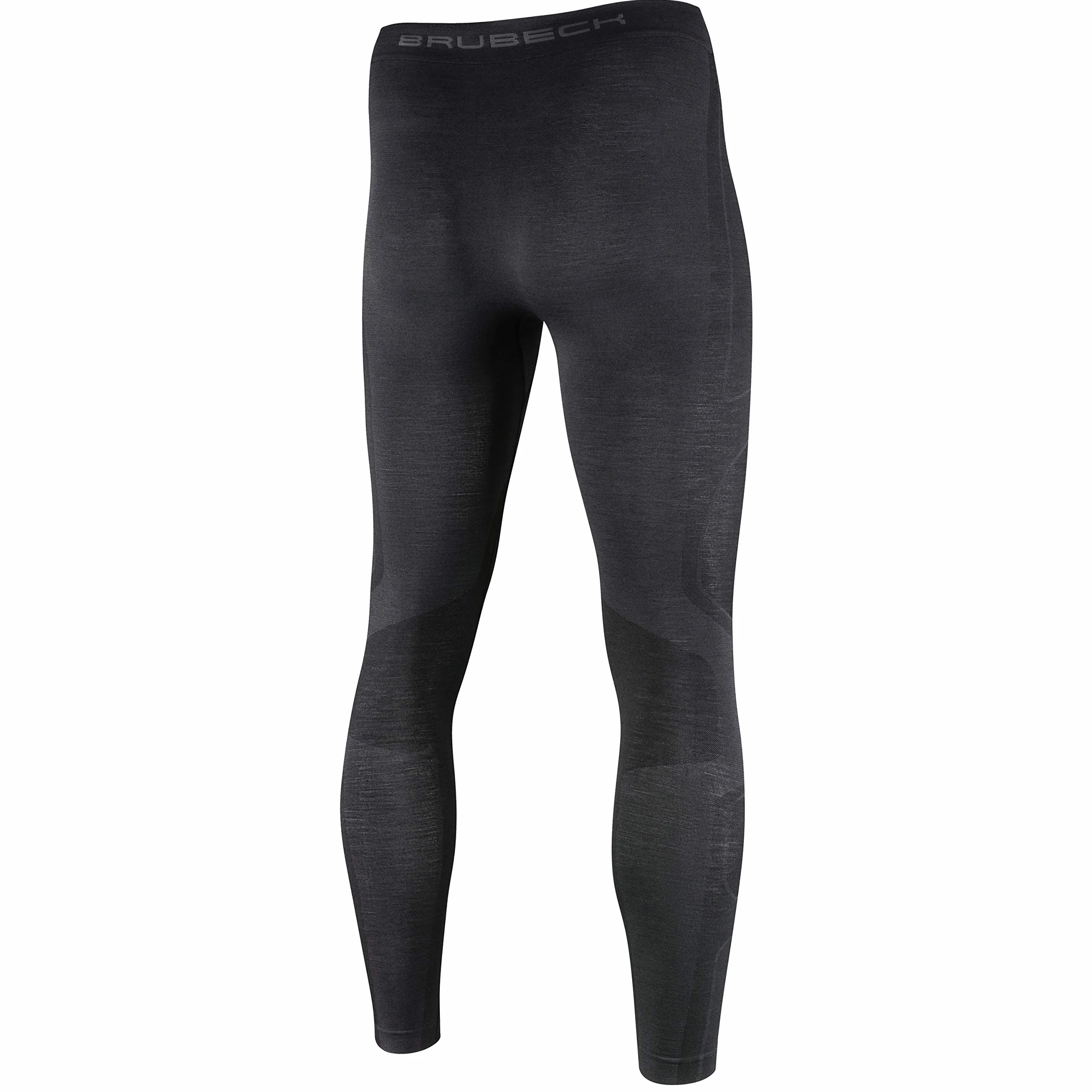 BRUBECK Spodnie funkcyjne długie męskie | długie spodnie | bielizna funkcyjna na zewnątrz | legginsy funkcyjne oddychające 41% Merino | rozm. M | czarne | LE10930