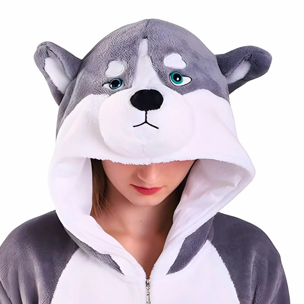 Pies Kigurumi Piżama Onesie dla dorosłych – pluszowa, uniseks, zwierzęca piżama, rozmiary S-XL