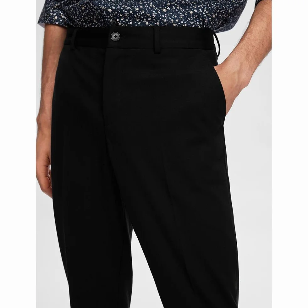 SELETED HOMME Męskie spodnie Slhslim-Delon Jersey TRS Flex Noos, czarny, 46