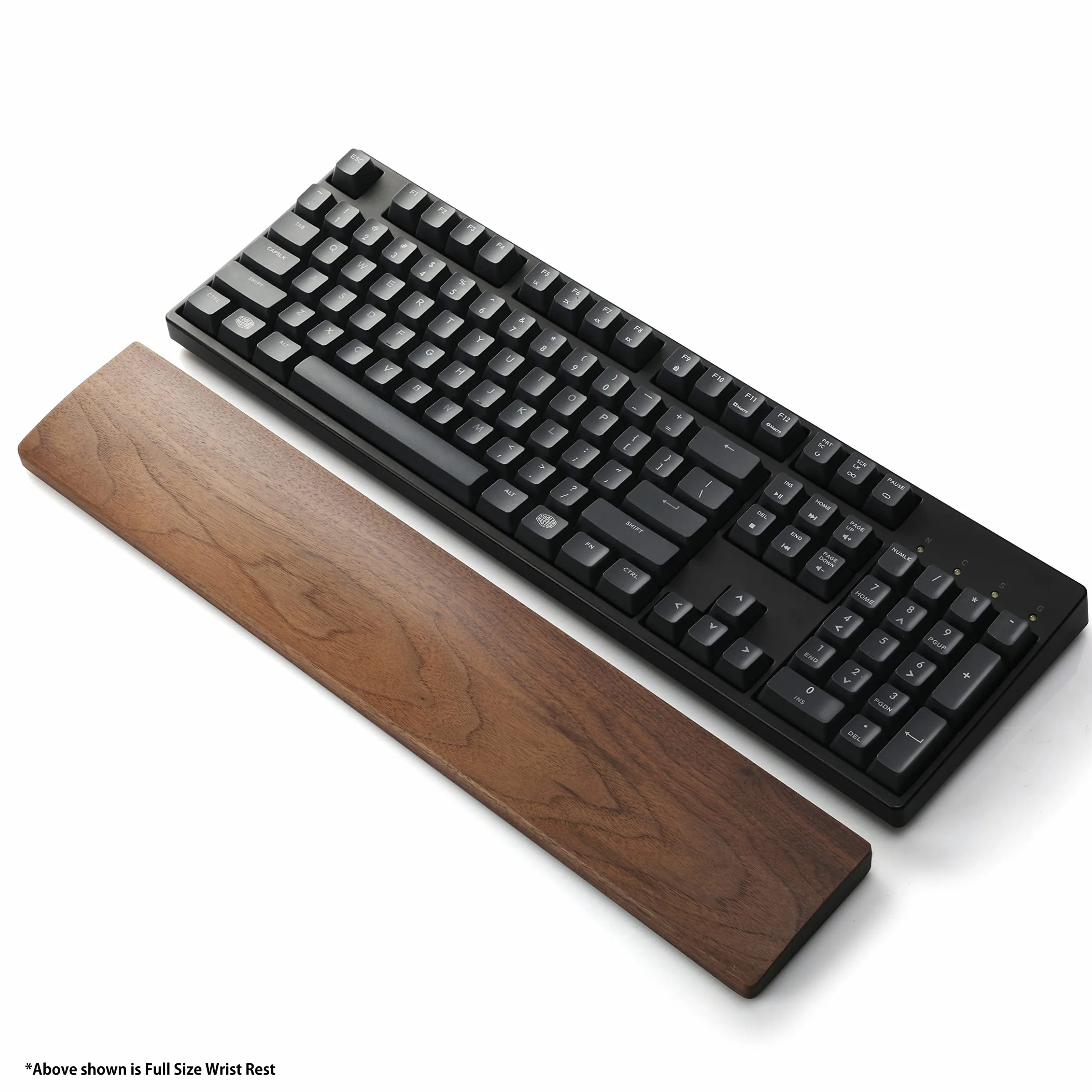 Faluber Drewniana podkładka pod nadgarstek, kompaktowa, drewno orzechowe, mechaniczna klawiatura do gier, ergonomiczna podpórka pod nadgarstki, grubość 20 mm, mała, drewno orzechowe