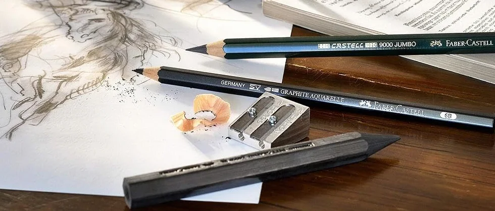 FABER-CASTELL 119397 – ołówki Jumbo CASTELL 9000, 5 ołówków HB, 2B, 4B, 6B, 8B