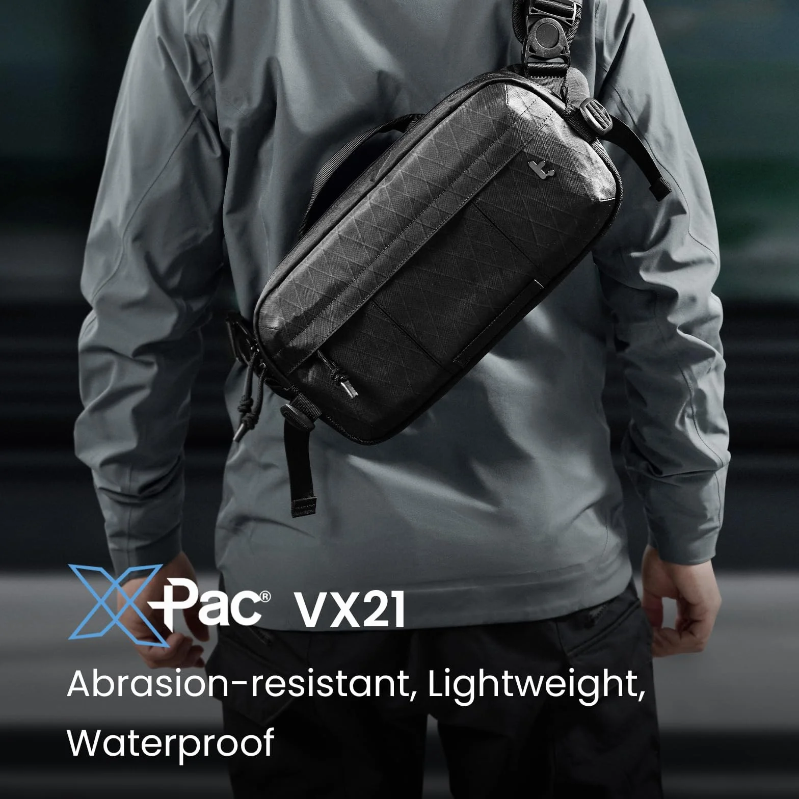 tomtoc X-Pac Sling Bag, 5,5-litrowa torba męska na ramię do podróży, codziennego użytku, torba crossbody na ramię Pasuje do Steam Deck, Switch, DJI Osmo Pocket 3/Action 4, kamery GoPro Hero 12