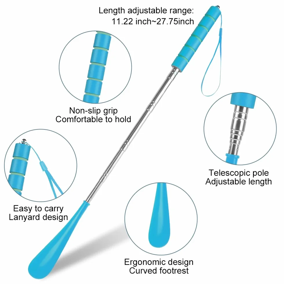 Łyżka, 2 sztuki łyżki do długich butów, wysuwana łyżka 28,5-70,5 cm, dla kobiet w ciąży, seniorów, chłopców, butów i wszystkich butów
