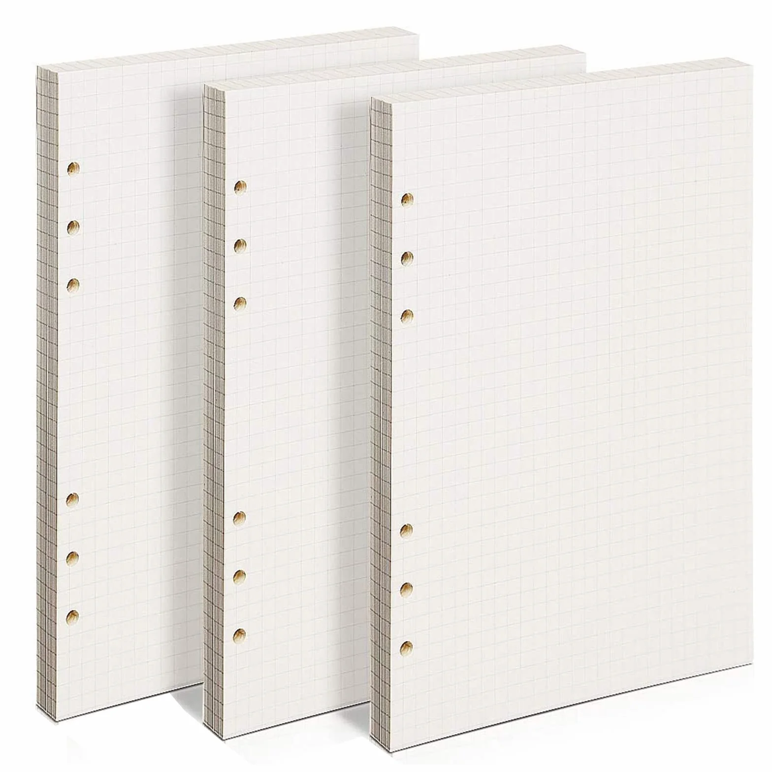 PALUDO 3 Opakowania A5 Kratkę Papieru Uzupełniającego, 135 Arkuszy A5 Papier Uzupełniający 6 Otworów Segregator Wkłady Wymienne do Notesów, Pamiętników, Rysowania