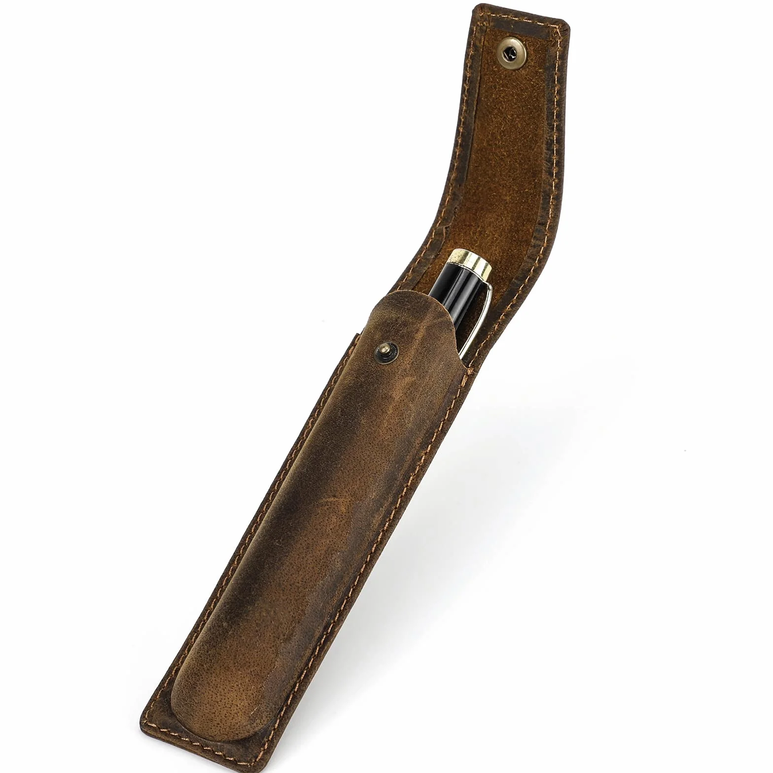 CONTACTS Etui na długopisy z prawdziwej skóry, ręcznie wykonane, vintage pokrowiec na długopis, pokrowiec ochronny na długopis do podróży, eleganckie akcesoria biurkowe, torba organizer na ołówki