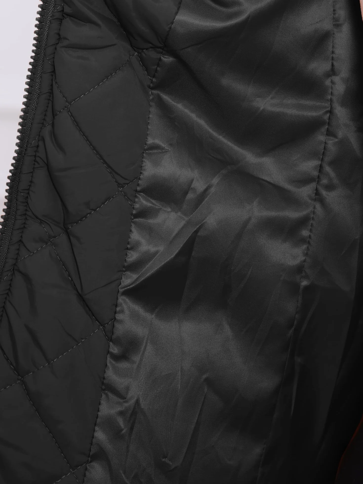 Allegra K Kamizelka puchowa Kobiety Gilet Quilted Zip Vest