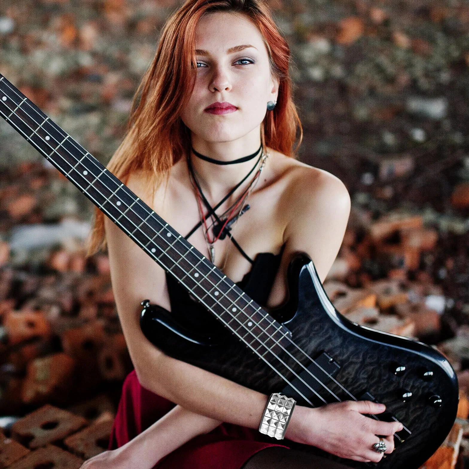 Bransoletka z ćwiekami punk rock, ze skóry PU, gotycka bransoletka mankietowa w stylu lat 80., emo, biżuteria, kostiumy, akcesoria dla kobiet, mężczyzn, impreza halloweenowa, 3 szt