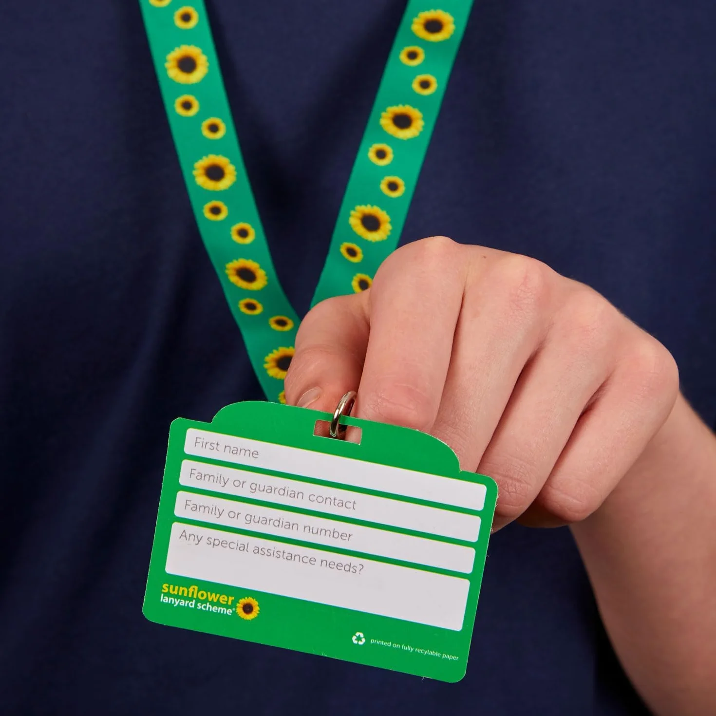 Hidden Disabilities Smycz słonecznikowa i karta identyfikacyjna