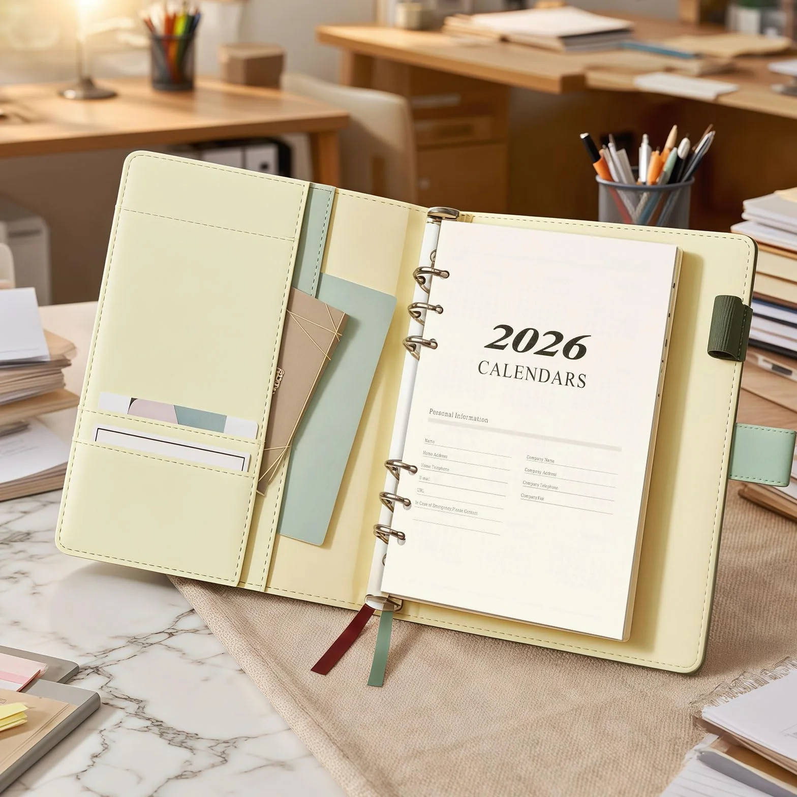 Planer tygodniowy 2026, wkład A5, 6 otworów, 176 stron, wkład do kalendarza 2026, A5, styczeń 2026 – grudzień 2026, 139 x 206 mm, papier uzupełniający do planerów, pamiętników, projektów DIY