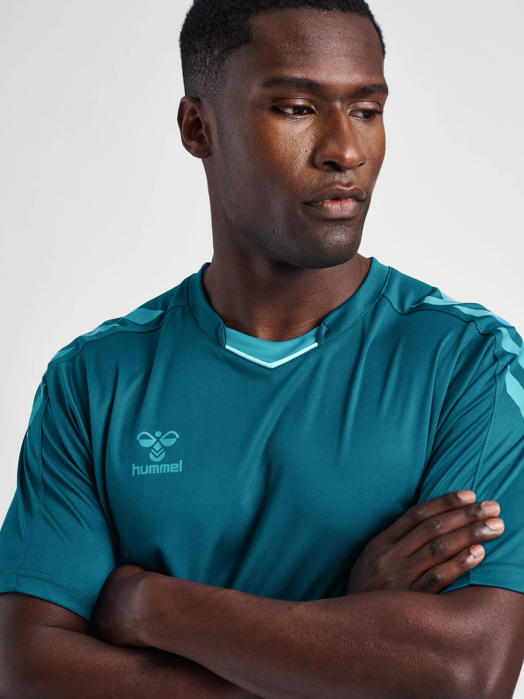 hummel Koszulka męska Hmlcore Xk Poly Jersey S/S, niebieski koralowy, M, Błękitny koral, M
