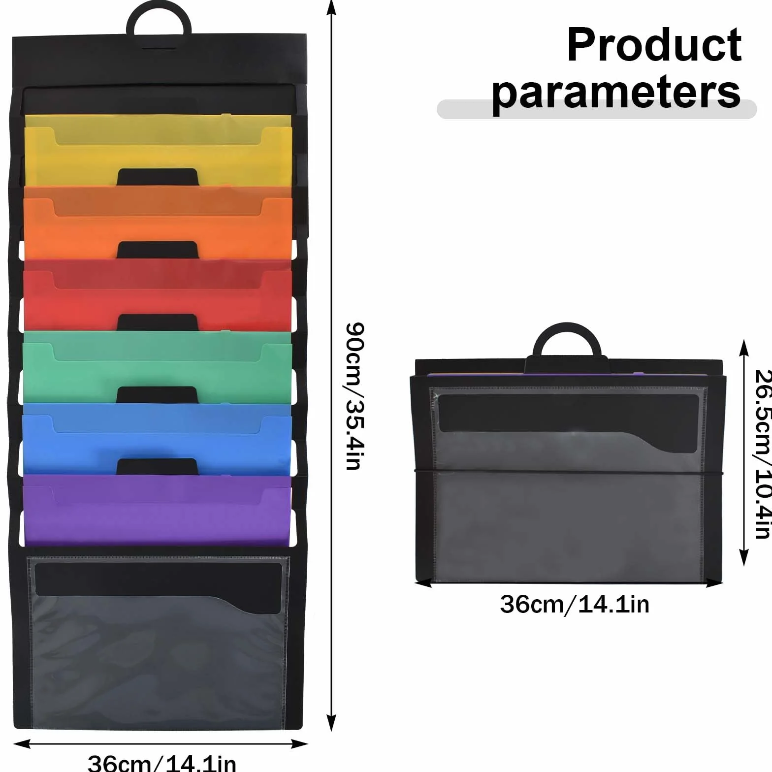 Colexy Wiszący organizer na dokumenty A4, kaskadowy organizer na dokumenty A4, wiszący organizer na dokumenty ścienne z 6 dużymi kieszeniami na papier szkolny, do biura, na dokumenty, pocztę, książki
