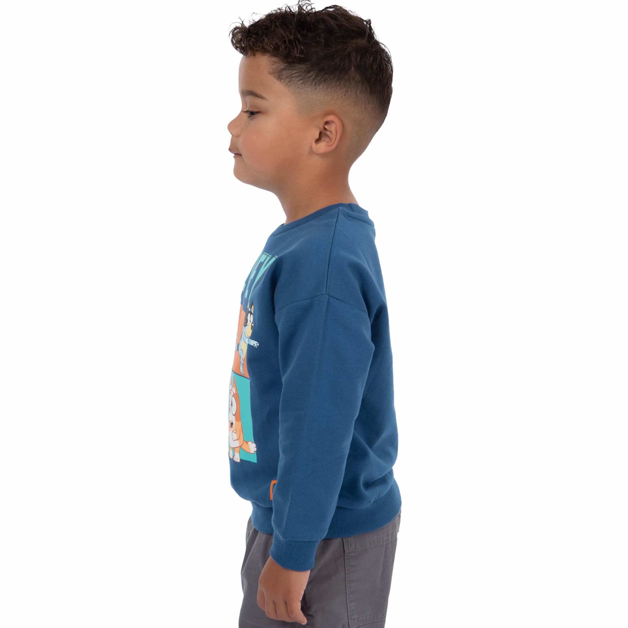 Bluey Sweter | Męska Bluza | Sweter Z Okrągłym Kołnierzem Rodzina Heeler Dla Chłopców
