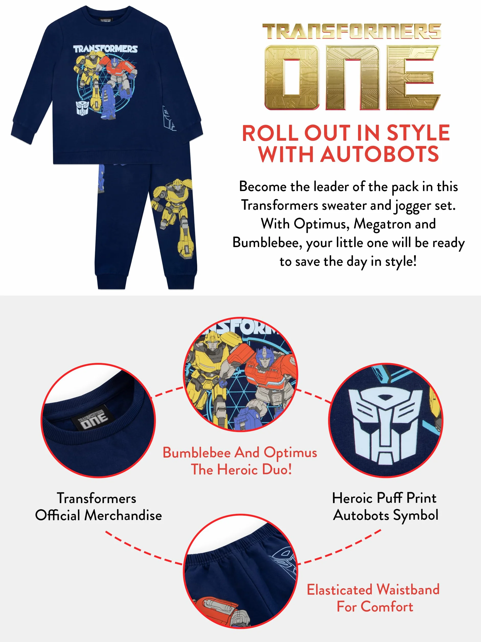 Transformers Bluza I Spodnie Dresowe | Bluza Dla Chłopca I Spodnie Dresowe | Optimus Prime Co-Ord | Dresy Dla Chłopców Co-Ords