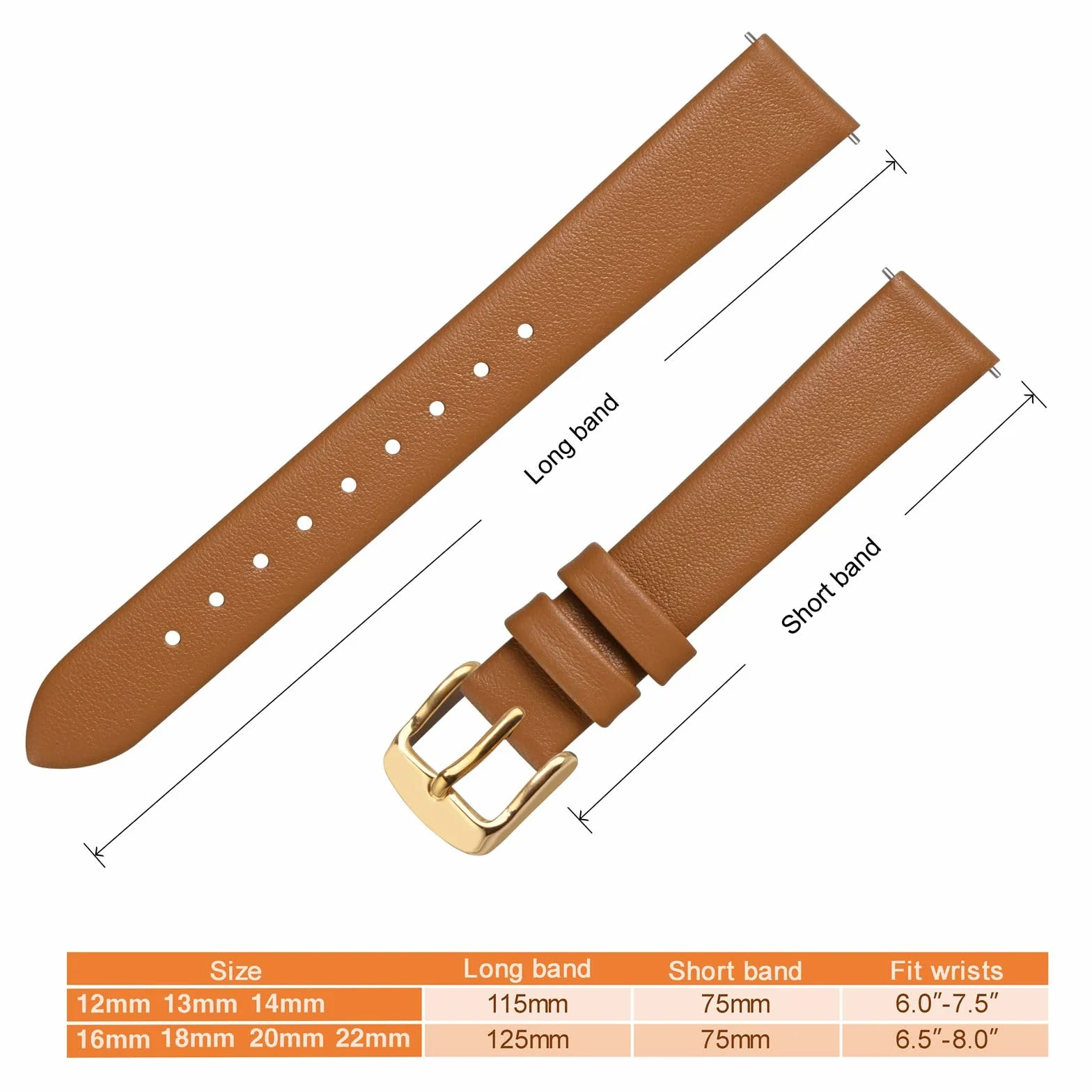 ANNEFIT Paski do zegarków dla mężczyzn i kobiet, skórzany pasek do zegarka z szybkim zapięciem, szerokość paska 12 mm, 13 mm, 14 mm, 16 mm, 18 mm, 20 mm, 22 mm