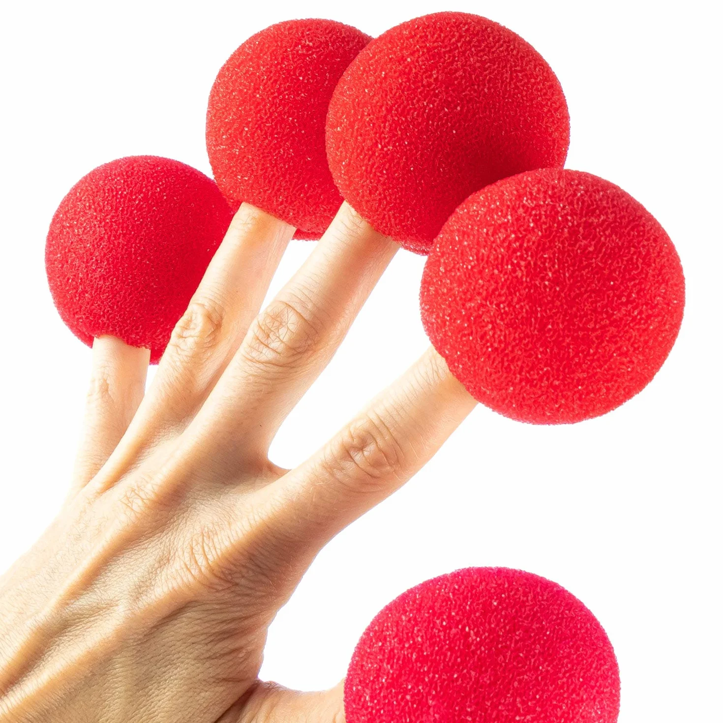 com-four® Czerwone piankowe nosy klaunów – Ø 5 cm – zabawne nosy gabkowe na kostiumy, Mardi Gras, karnawal i imprezy tematyczne