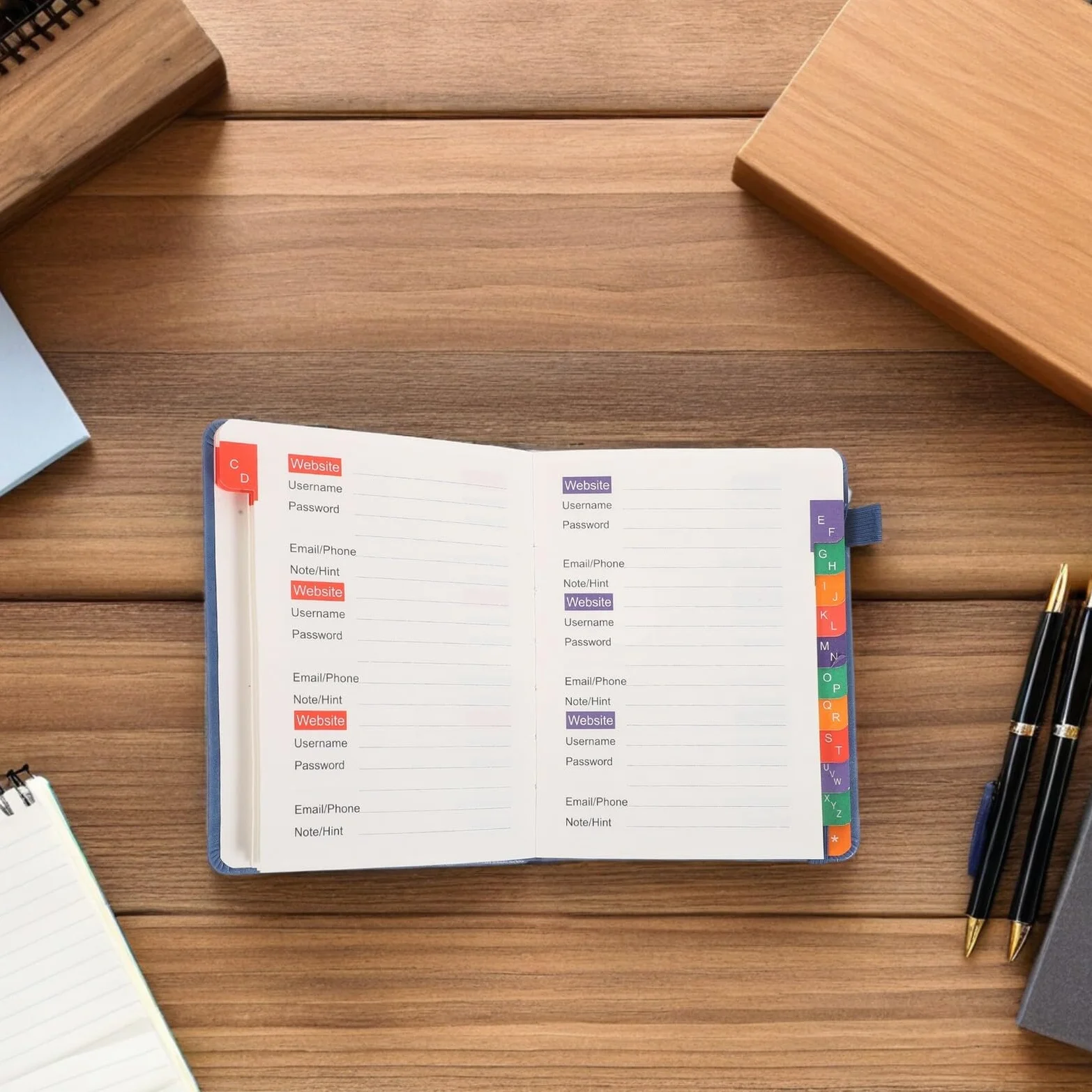 BETOOKY Password Book with Alphabetical Tabs for Seniors Password Keeper Organizer for Computer Internet Website Logins And Address Book with Quick Navigation